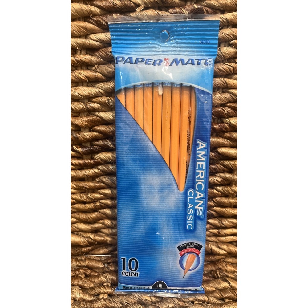 Vintage 2002 Paper Mate HB #2 American Classic Wood Pencils 10 Pack USA New NOS!